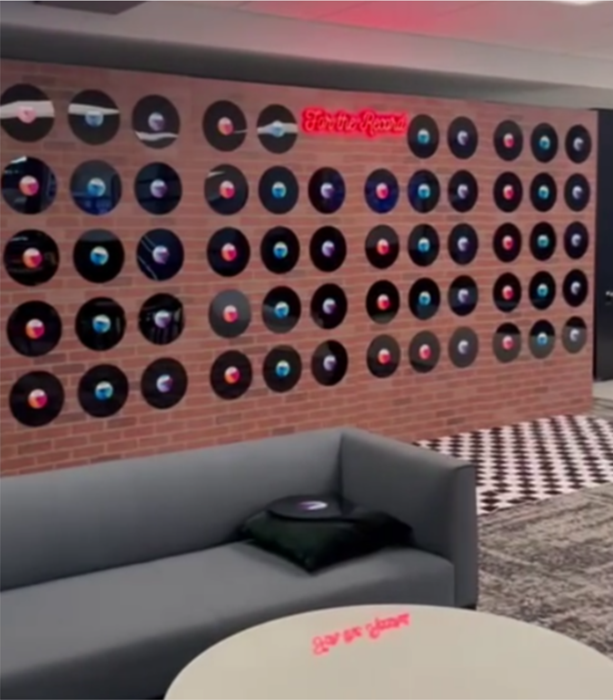 Finished 50s diner record wall