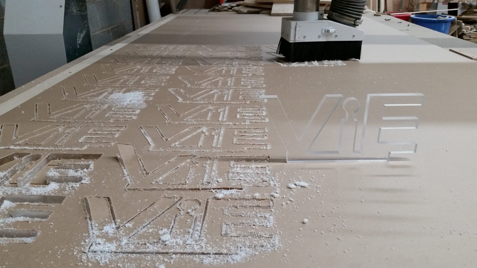CNC-cut acrylic display piece